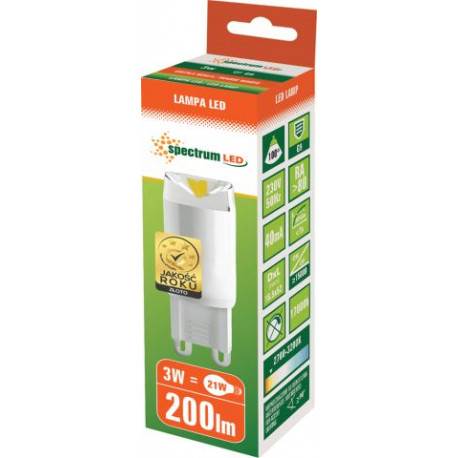 LED bulb G9 2.5W 230V warm WW Spectrum