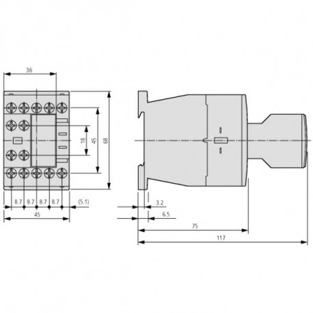 Auxiliary contact face 2z/2r DILM32-XHI22 277377 Eaton