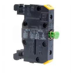 Auxiliary contact 1Z rail mounting ST2210-1 green SPAMEL