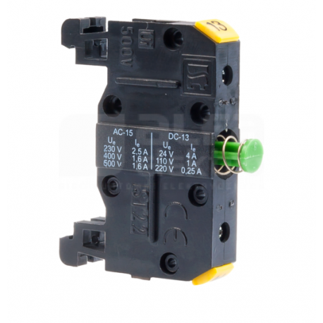 Auxiliary contact 1Z rail mounting ST2210-1 green SPAMEL