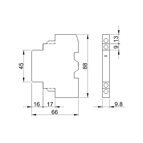 Side auxiliary contact 2xNC TGV2-N20 TRACON