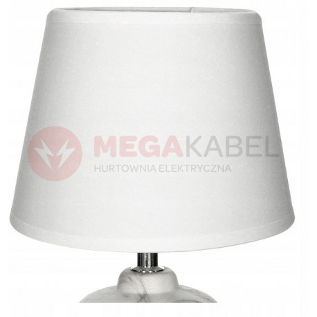 Lampka stołowa SINOPE szaro-biała klosz beżowy E14 Vitalux