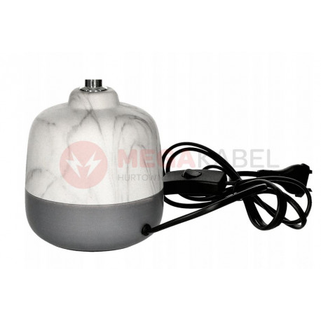 Lampka stołowa SINOPE szaro-biała klosz beżowy E14 Vitalux