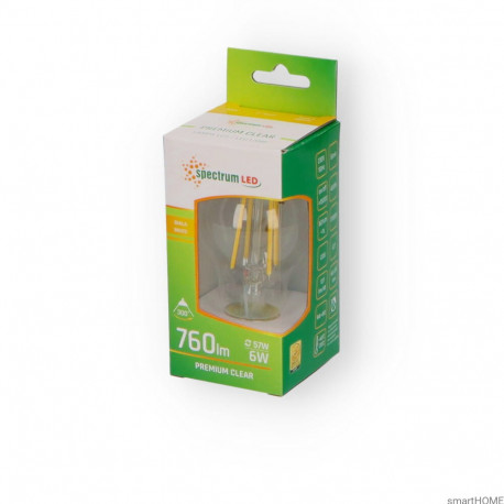 GLS COG 6W clear NW E27 Spectrum LED bulb