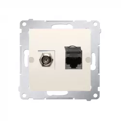 Simon54 SAT+RJ45 socket k.6 DASFRJ45.01/41 beige