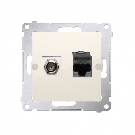 Simon54 SAT+RJ45 socket k.6 DASFRJ45.01/41 beige