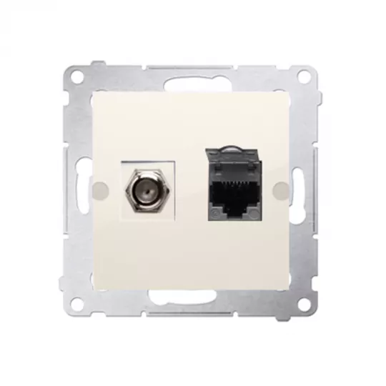 Simon54 SAT+RJ45 socket DASFRJ45.01/41 beige