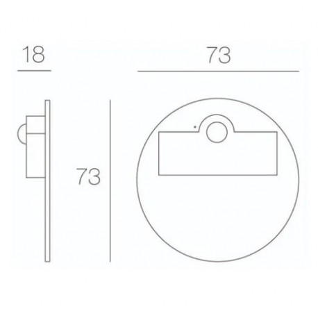 LED luminaire RUEDA Short +PIR black 1W 10V 4000K SKOFF