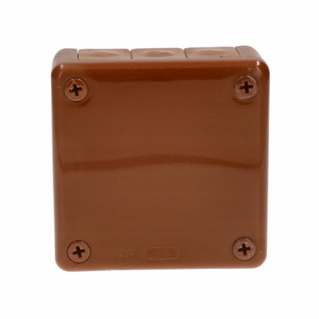Brown over-plaster box with terminals 90x90x30 with rubber 041-52 VIPLAST