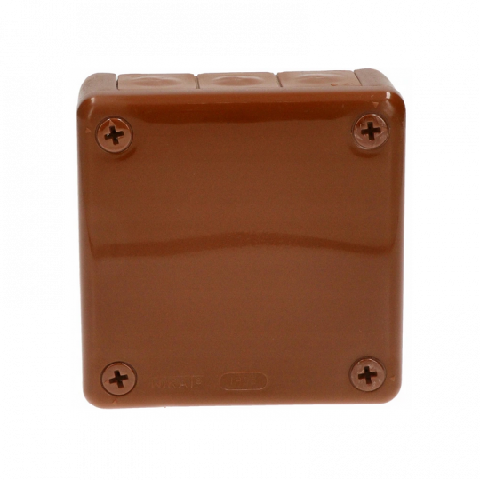 Brown over-plaster box with terminals 90x90x30 with rubber 041-52 VIPLAST