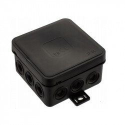 Black flush box 75x75x41 IP54 035-05 ViPlast