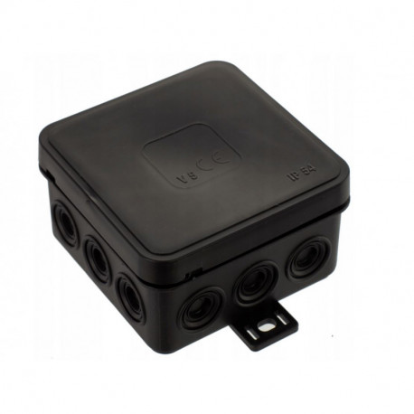 Black flush box 75x75x41 IP54 035-05 ViPlast