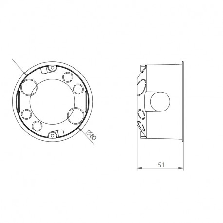 Puszka okrągła pomarańczowa 80mm podtynkowa PO-80 Nr 0209 Elektro-plast