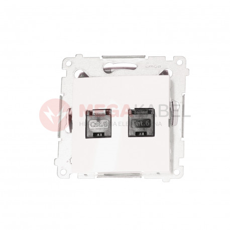 Simon54 Double RJ45 category 6 computer socket D62.01/11 white