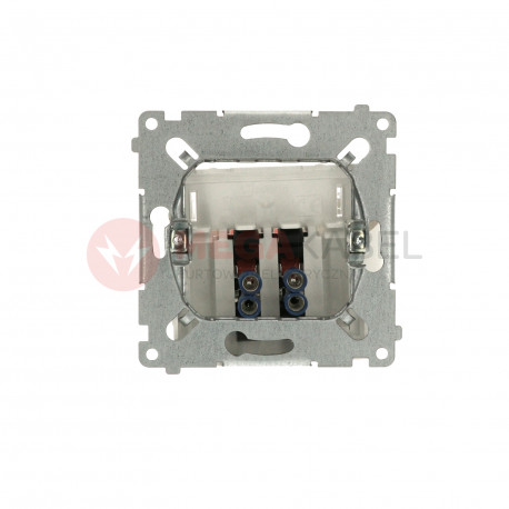 Simon54 2gang speaker socket with description field DGL32.01/11 white