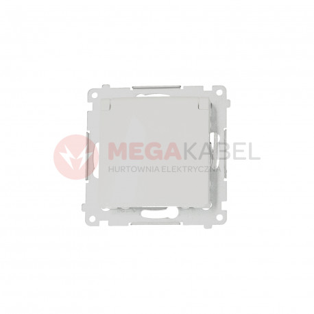 Simon54 Single IP44 plug socket with flap DGZ1BZ.01/11 white