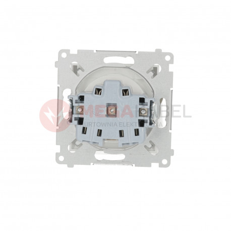 Simon54 Single IP44 plug socket with flap DGZ1BZ.01/11 white