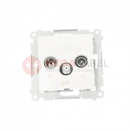 Simon54 R-TV-SAT pass-through antenna outlet DASP.01/11 white