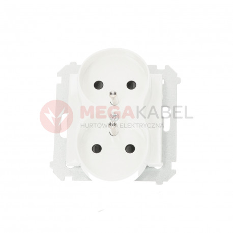 Simon54 Double grounded plug socket DGZ2MZ.01/11 white