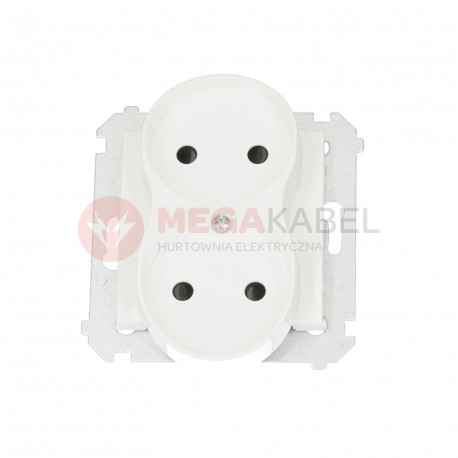 Simon54 Groundless double plug socket DG2MZ.01/11 white