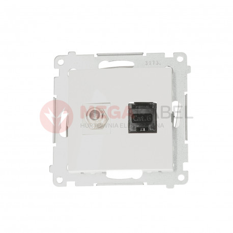 Simon54 SAT+RJ45 category 6 socket DASFRJ45.01/11 white