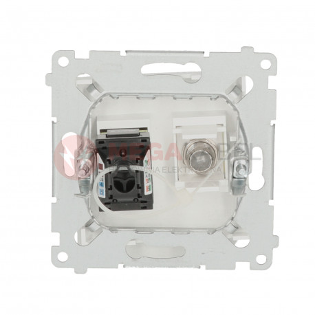 Simon54 SAT+RJ45 category 6 socket DASFRJ45.01/11 white