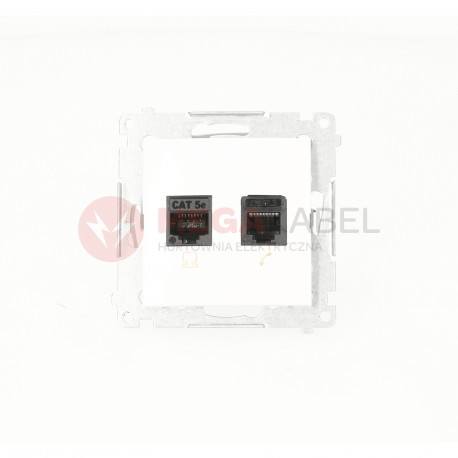 Simon54 Gniazdo komputerowe RJ45 + telefoniczne RJ12 D5T.01/11 białe