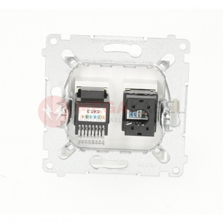 Simon54 Gniazdo komputerowe RJ45 + telefoniczne RJ12 D5T.01/11 białe