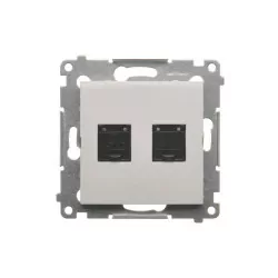 Simon54 Gniazdo komputerowe podwójne RJ45 kategoria 6 D62.01/11 biały