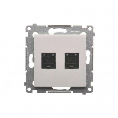 Simon54 Gniazdo komputerowe podwójne RJ45 kategoria 6 D62.01/11 biały