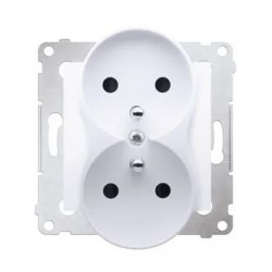 Simon54 Double grounded plug socket DGZ2MZ.01/11 white