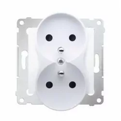 Simon54 Double grounded plug socket DGZ2MZ.01/11 white