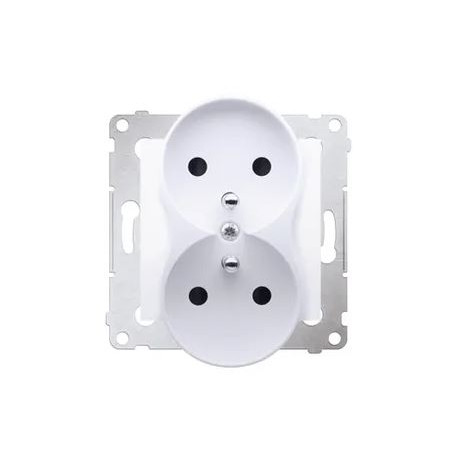 Simon54 Double grounded plug socket DGZ2MZ.01/11 white