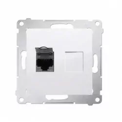 Simon54 Gniazdo komputerowe pojedyńcze RJ45 kategoria 6 D61.01/11 biały