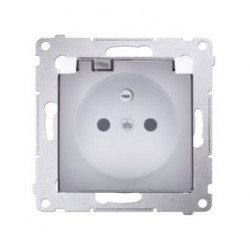 Simon54 Single plug socket IP44 - flap DGZ1BZ.01/11A white