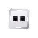 Simon54 RJ45 computer + RJ12 telephone socket D5T.01/11 white