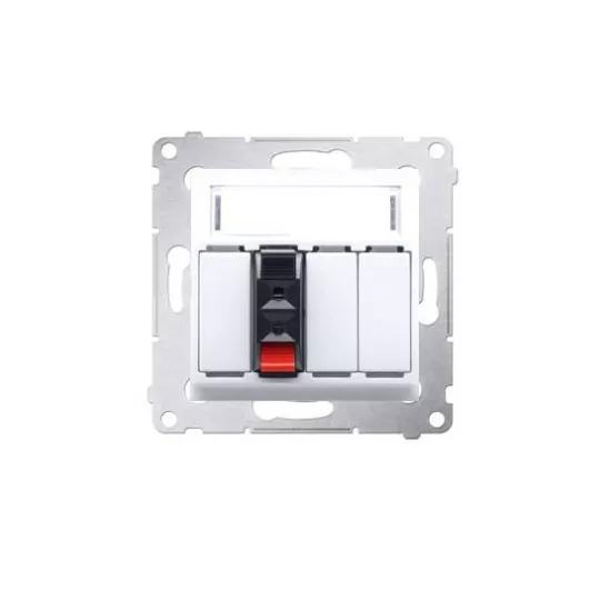 Simon54 1gang speaker socket with description field DGL31.01/11 white