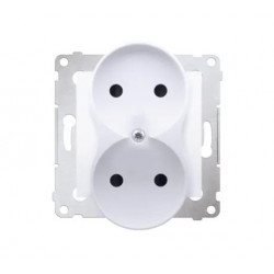Simon54 Groundless double plug socket DG2MZ.01/11 white