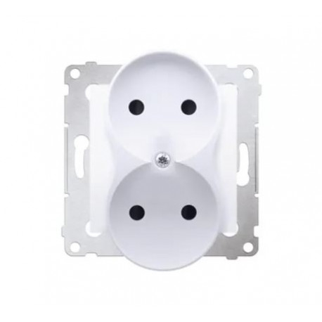 Simon54 Groundless double plug socket DG2MZ.01/11 white