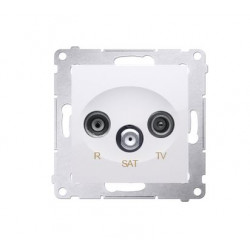 Simon54 R-TV-SAT pass-through antenna outlet DASP.01/11 white