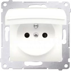 Simon54 gniazdo hermetyczne z uziemieniem oraz klapką pełna DGZ1BZ.01/41 beżowe