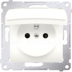 Simon54 hermetic socket with grounding and full flap DGZ1BZ.01/41 beige