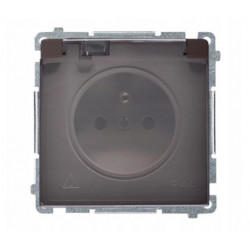 Simon Basic gniazdo z klapka i z uziemieniem IP44 BMGZ1B.01/47A brąz