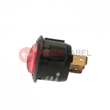 Rocker switch W11.6 black grey red 0/1