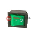 Green 250V 2 pole rocker switch TES-44