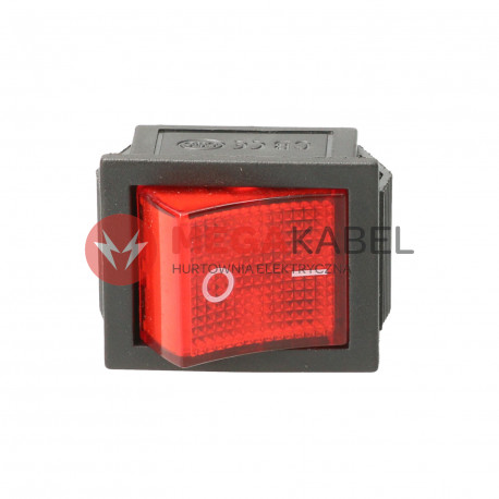 Rocker switch 2-field illuminated red 250V TES-42