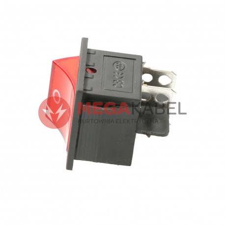Rocker switch 2-field illuminated red 250V TES-42