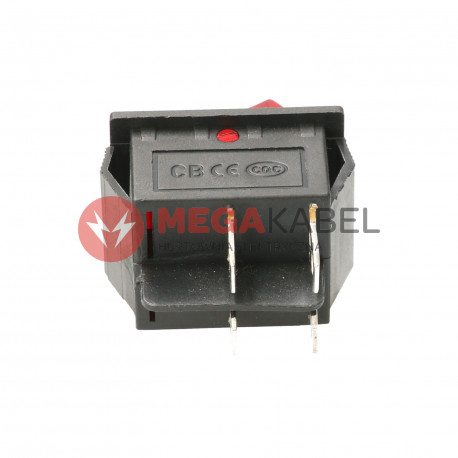 Rocker switch 2-field illuminated red 250V TES-42