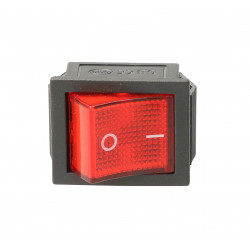 Rocker switch 2-field illuminated red 250V TES-42
