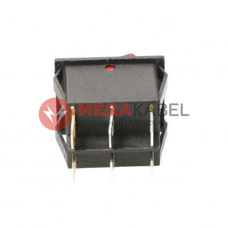 Przełącznik kołyskowy 2-obwody czerwony 250V TES-43